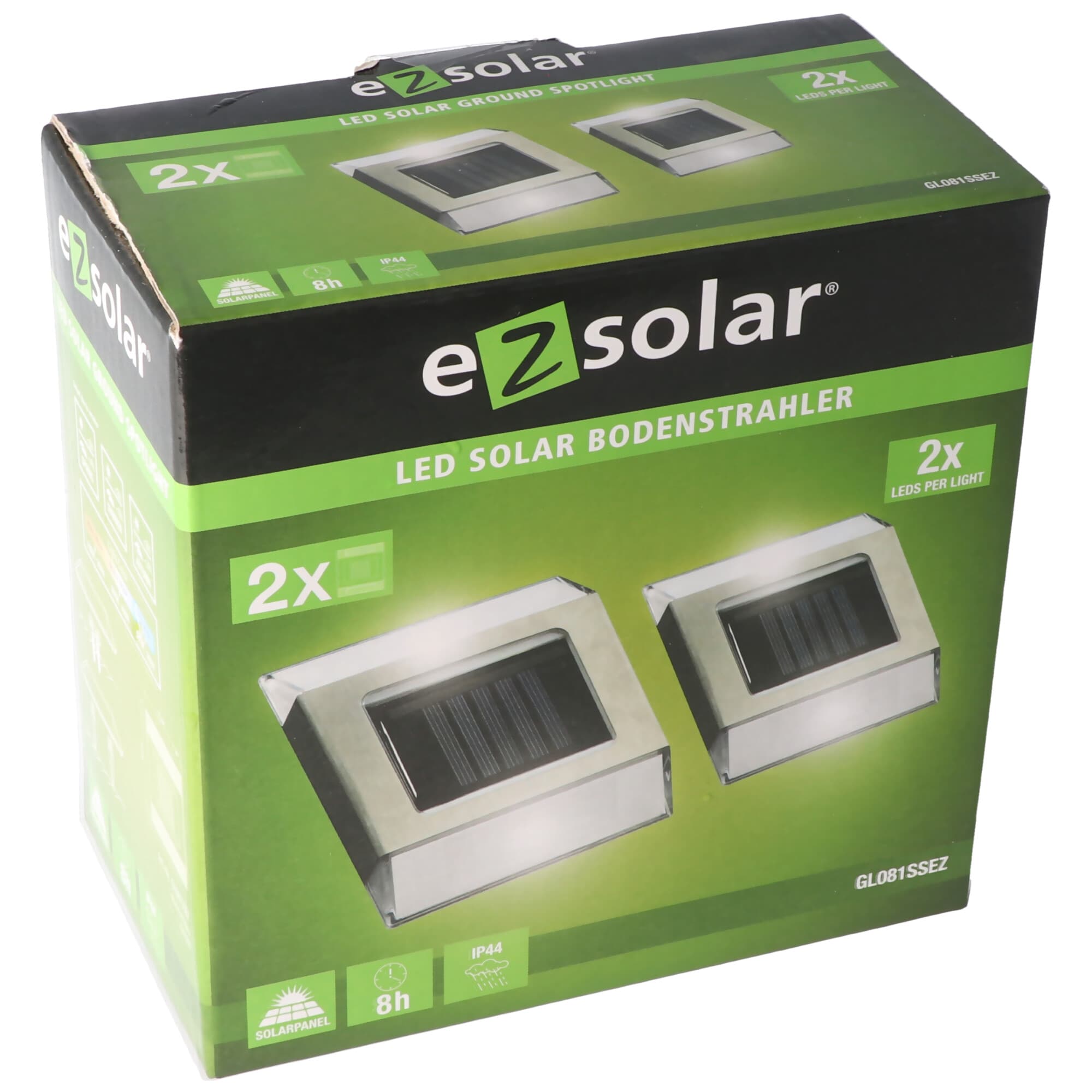 Lampadaire solaire à LED avec 2 LED blanches max 12 lumens, durée de lumière max 8 heures