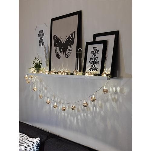 Chaîne LED déco billes en métal colorées bronze 3156-603 24 ailes blanc chaud 3156-603