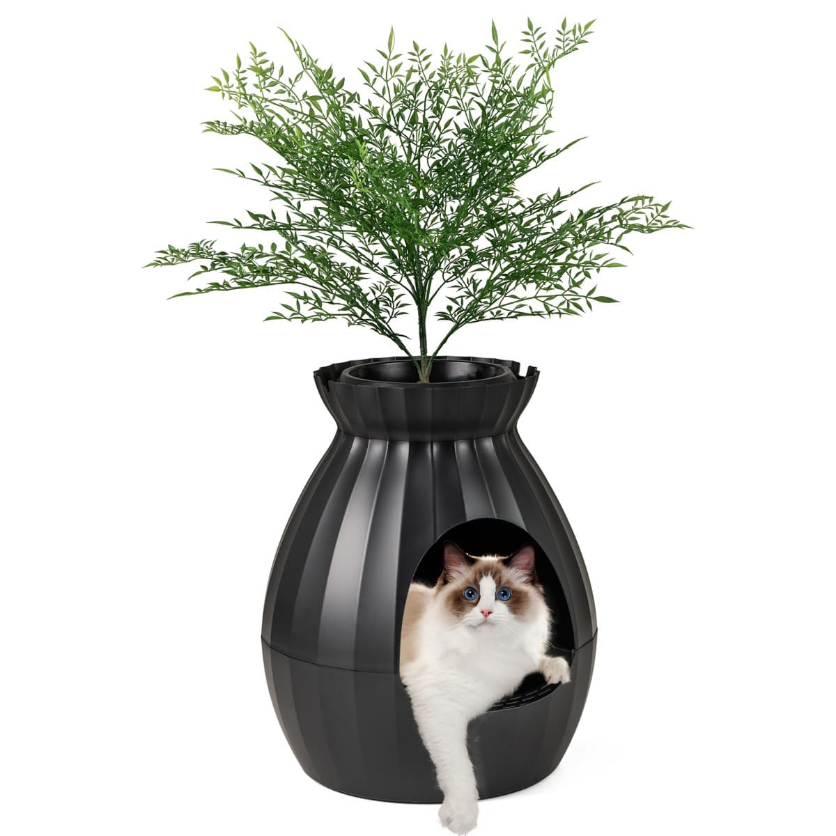 CostwayBac à Litière pour Chat 63L - Désodorisation Désinfection Intelligentes