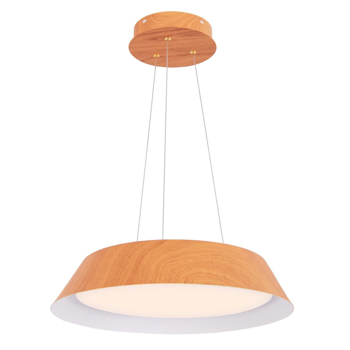 CostwayLustre à Éclairage LED de 40 Cm Luminaire Moderne 21 W Lustre avec Grain de Bois Cadre en Métal Lumière Chaude 3000 K Luminaire Suspendu Naturel