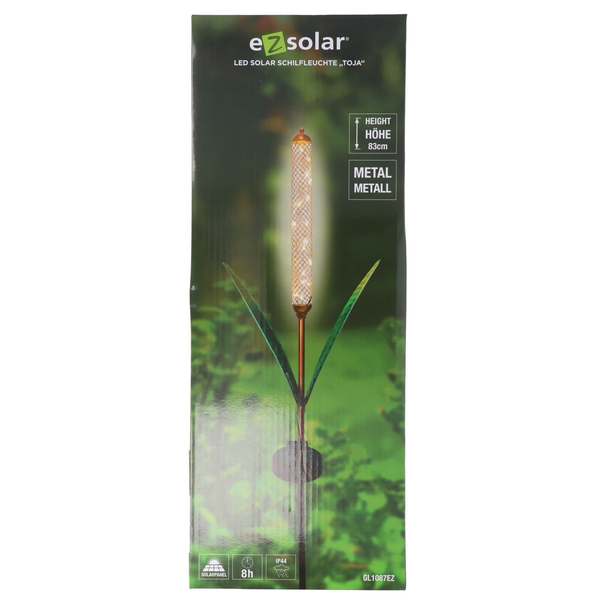 Lampe solaire à LED en forme de roseau, avec capteur crépusculaire, 20 x LED blanc chaud
