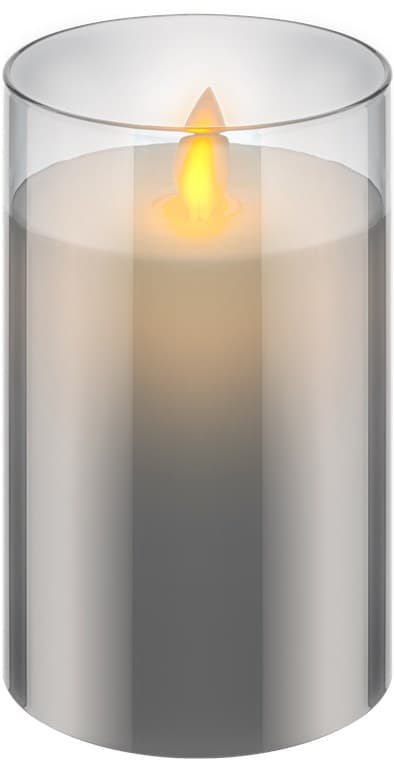 Bougie en cire véritable Goobay LED dans un verre, 7,5 x 12,5 cm