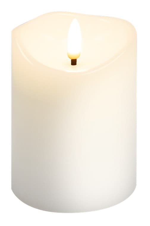 Bougie LED en cire véritable Goobay, blanche, 7,5 x 10 cm