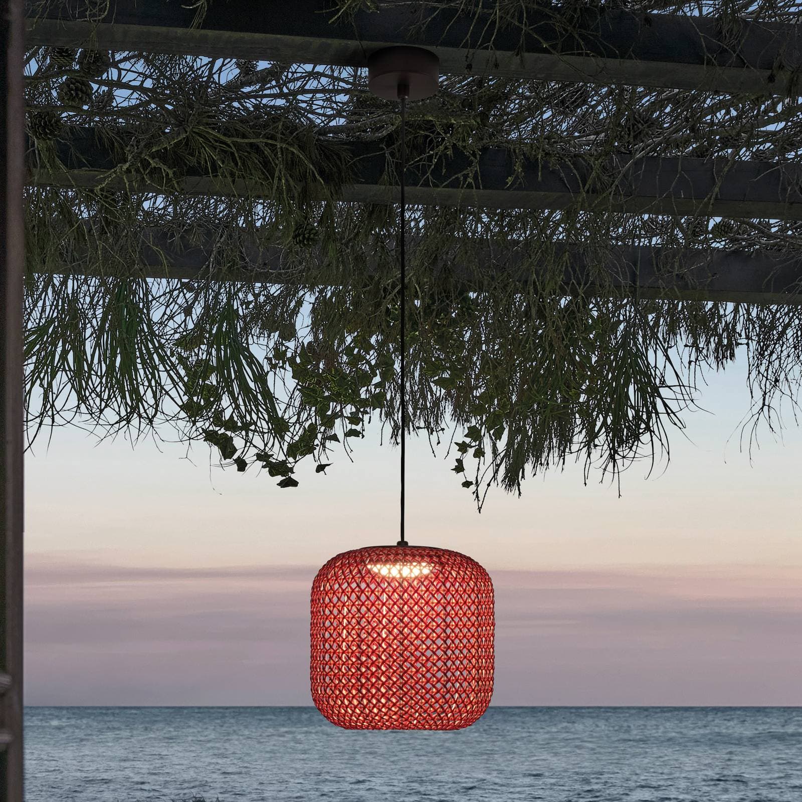 Bover Nans S/21 suspension d'extérieur LED, rouge