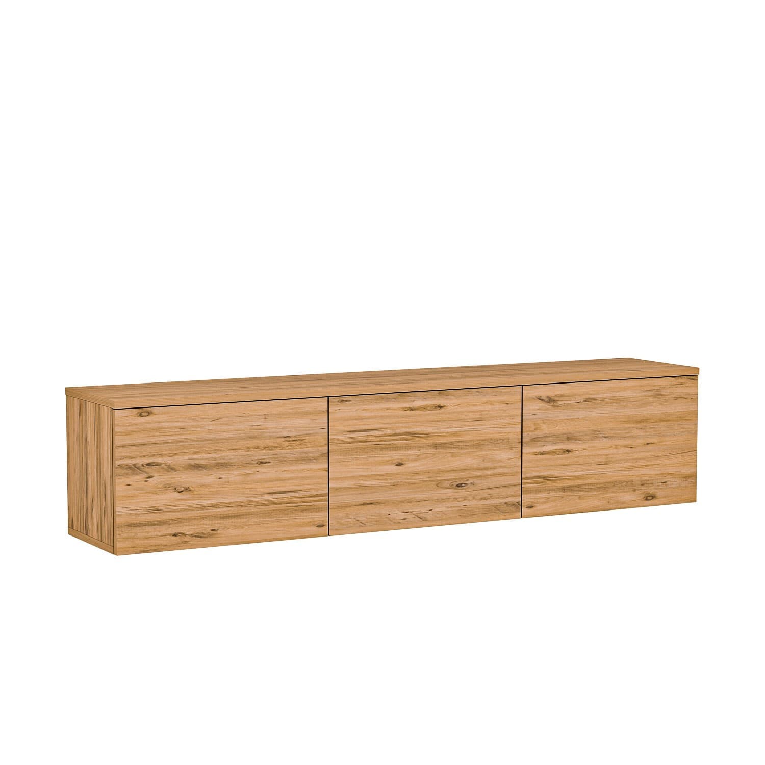 Meuble TV suspendu en bois avec éclairage LED "Neon illuminated" - 160 x 32 x 35 cm - Marron