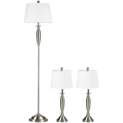 YeMaster Ensemble de 3 lampes, lampadaire et 2 lampes de table, adapté à l'éclairage moderne du salon et de la chambre à coucher