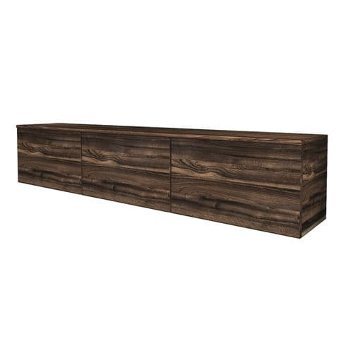 Meuble TV suspendu en bois avec éclairage LED "Neon" - 160 x 32 x 35 cm - Marron