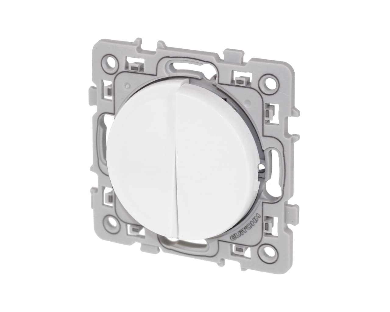 Interrupteur va-et-vient double Blanc Eur'Ohm Square