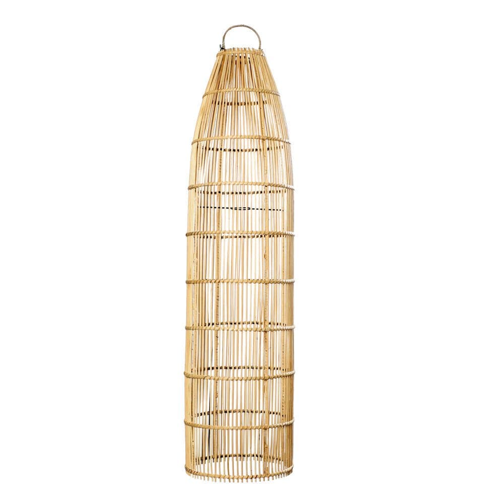 Suspension Allongée Bohème Chic Naturel en Rotin Large